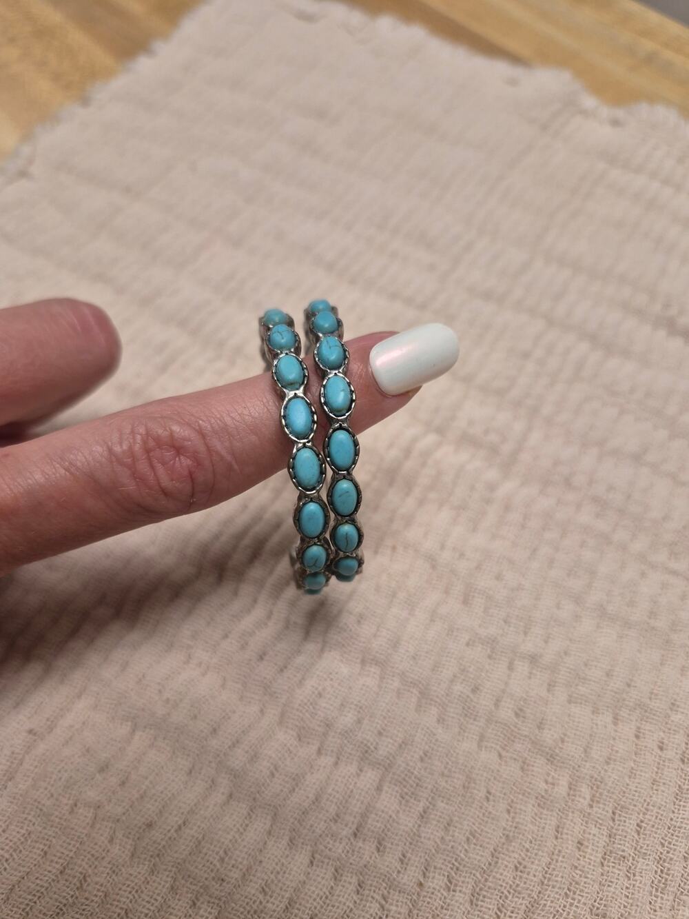 Turquoise hoop earrings